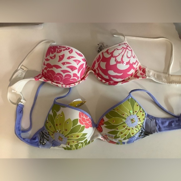 Recco Size Medium Brazilian Underwire/Push Up Bikini Tops Bundle of 2. New - Picture 1 of 2